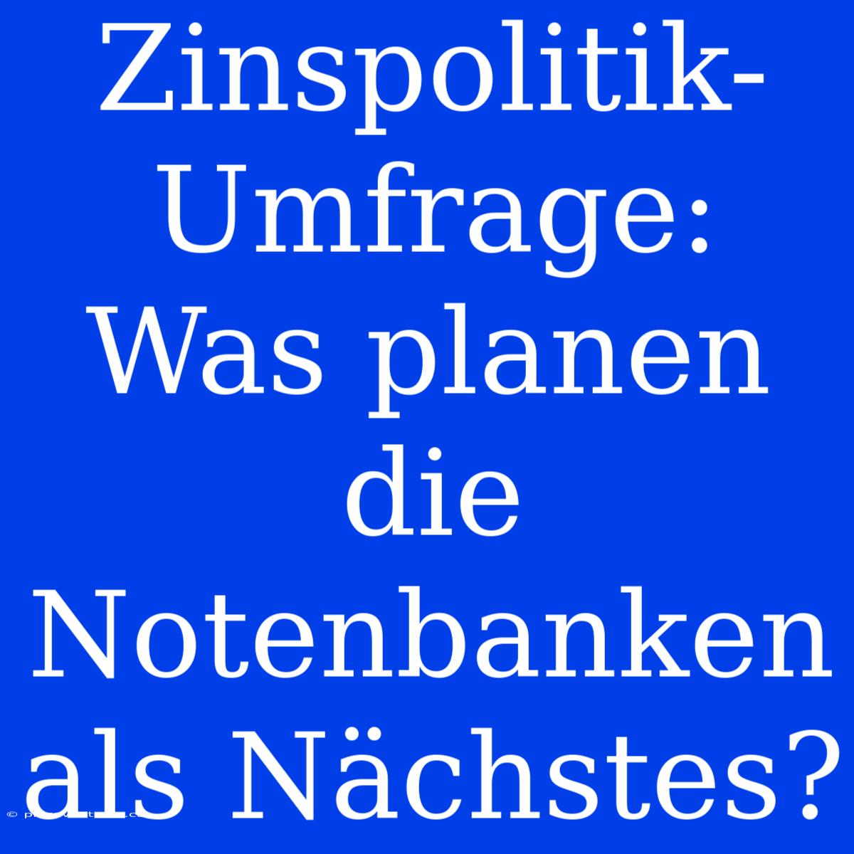 Zinspolitik-Umfrage: Was Planen Die Notenbanken Als Nächstes?