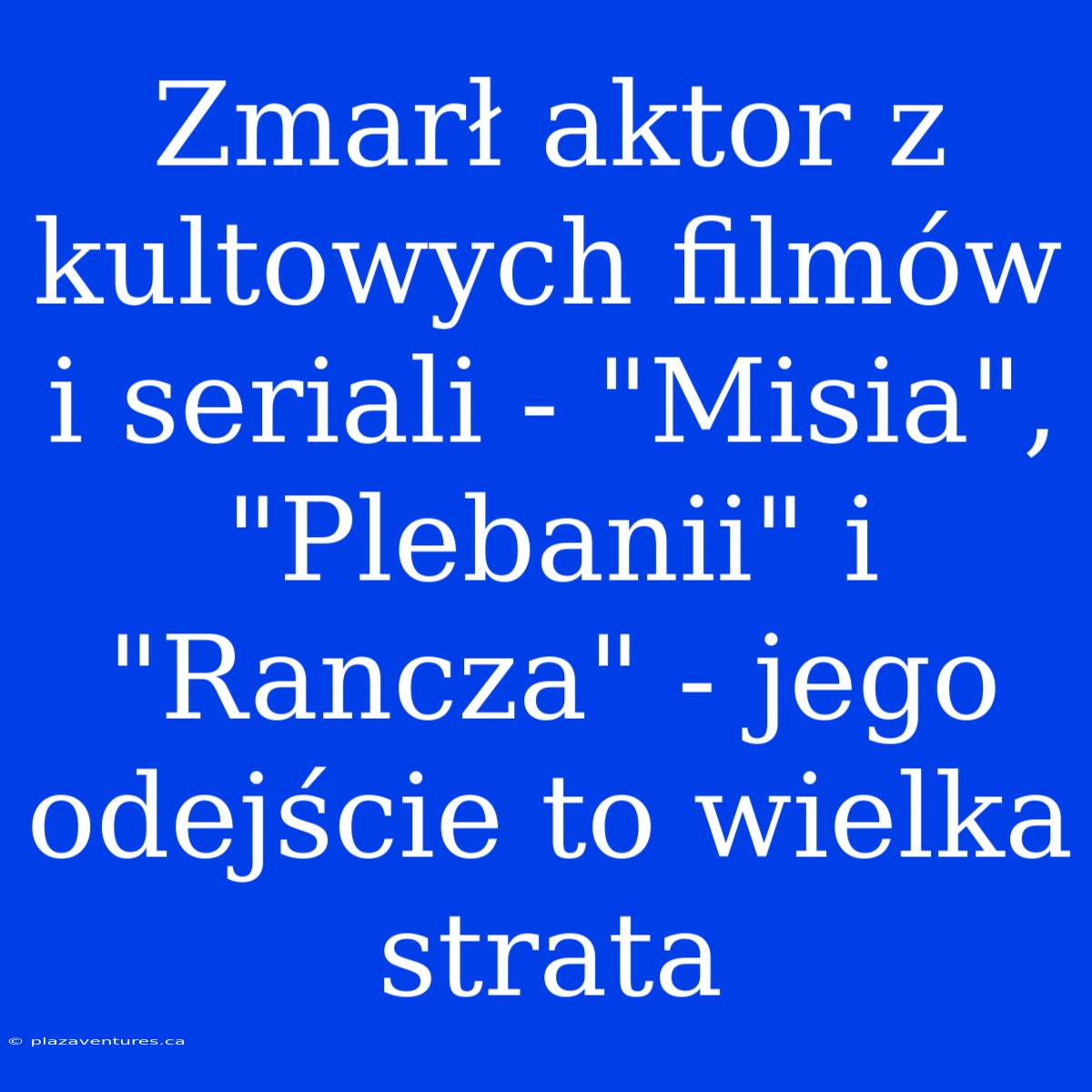 Zmarł Aktor Z Kultowych Filmów I Seriali - 