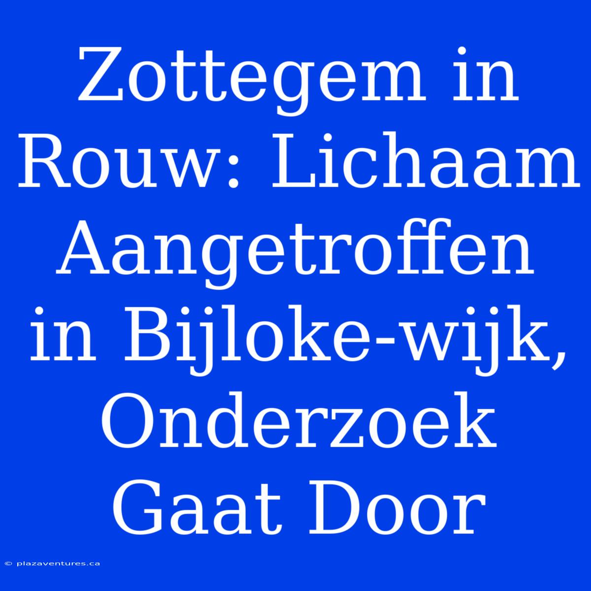 Zottegem In Rouw: Lichaam Aangetroffen In Bijloke-wijk, Onderzoek Gaat Door